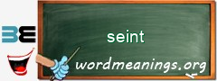 WordMeaning blackboard for seint